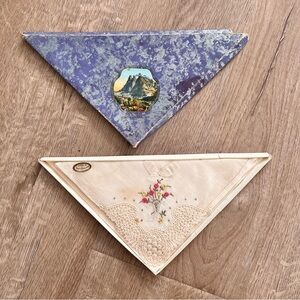 Vintage The Luzern Swiss Floral Embroidered Handkerchief in Original Box New‎